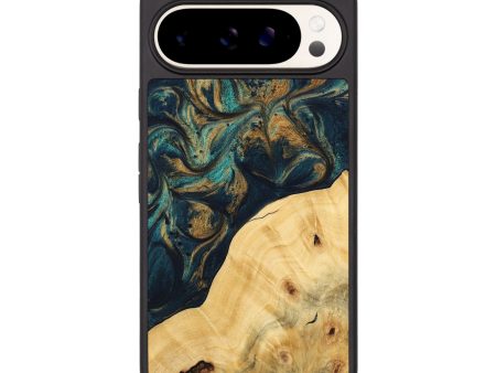 Pixel 9 Pro XL Wood Phone Case - Ellynn (Teal & Gold, 743438) Hot on Sale