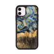 iPhone 11 Wood Phone Case - Denzil (Teal & Gold, 743916) Discount