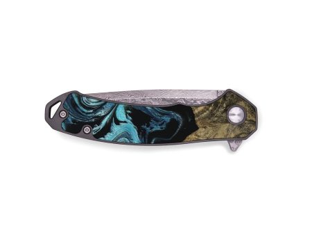 EDC Wood Pocket Knife - Callum (Blue, 744035) on Sale