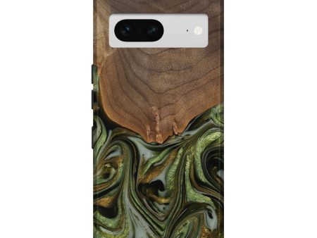 Pixel 7 Wood Live Edge Phone Case - Caralie (Green, 742573) For Sale