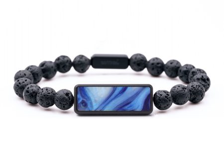 Lava Bead Wood Bracelet - Tanya (Blue, 742914) Online Sale