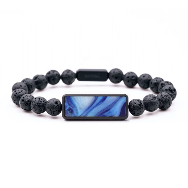 Lava Bead Wood Bracelet - Tanya (Blue, 742914) Online Sale