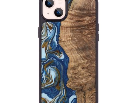 iPhone 14 Plus Wood Phone Case - Chong (Teal & Gold, 743070) For Discount