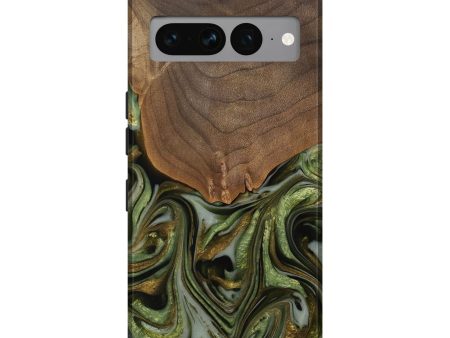 Pixel 7 Pro Wood Live Edge Phone Case - Caralie (Green, 742573) Cheap