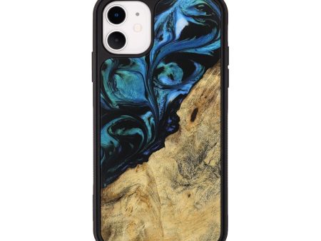 iPhone 11 Wood Phone Case - Kiam (Blue, 743089) Sale