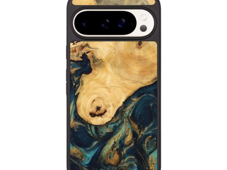 Pixel 9 Pro Wood Phone Case - Kippie (Teal & Gold, 743419) For Discount