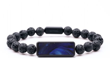 Lava Bead Wood Bracelet - Craig (Blue, 742932) on Sale