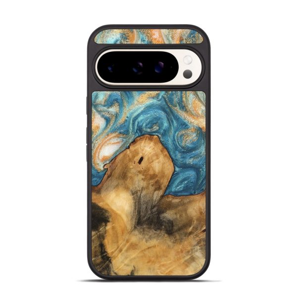 Pixel 9 Wood Phone Case - Kendal (Teal & Gold, 743442) Fashion