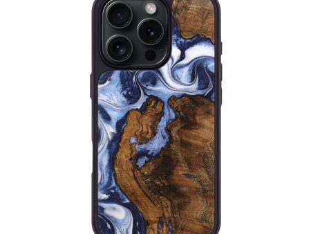 iPhone 16 Pro Wood Phone Case - Thurlow (Blue, 742845) on Sale