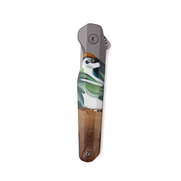 Live Edge Wood Pocket Knife - Jillian (Green, 742611) For Cheap