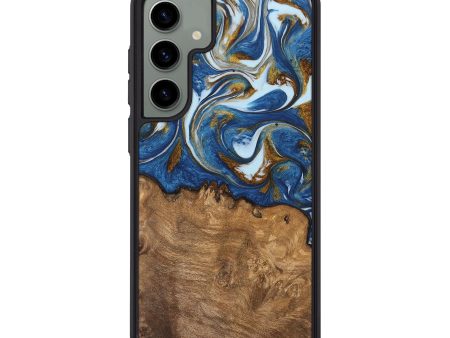 Galaxy S24 Plus Wood Phone Case - Haroon (Teal & Gold, 743031) For Discount