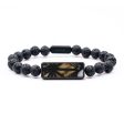 Lava Bead Wood Bracelet - Sharon (Pattern, 742878) Fashion