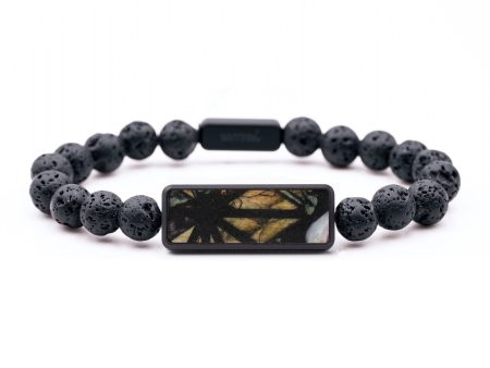 Lava Bead Wood Bracelet - Sharon (Pattern, 742878) Fashion