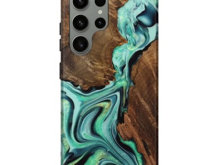 Galaxy S23 Ultra Wood Live Edge Phone Case - Nerti (Green, 742569) Online Hot Sale