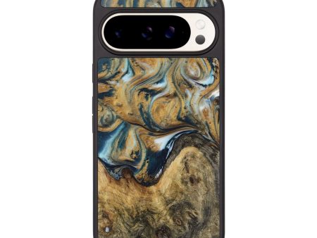 Pixel 9 Wood Phone Case - Lollie (Teal & Gold, 744045) Cheap