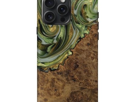 iPhone 16 Pro Max Wood Live Edge Phone Case - Kirbie (Green, 742570) on Sale