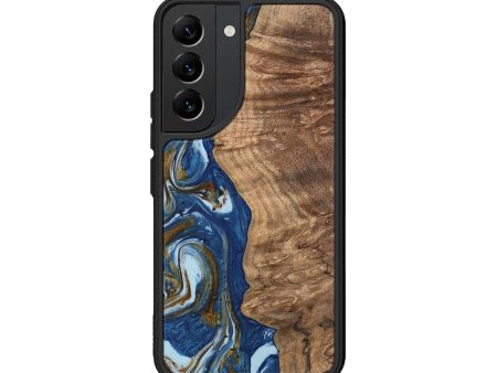 Galaxy S22 Wood Phone Case - Chong (Teal & Gold, 743070) For Cheap