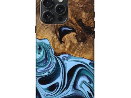 iPhone 16 Pro Max Wood Live Edge Phone Case - Aden (Blue, 742950) Sale