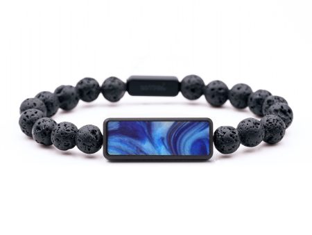 Lava Bead Wood Bracelet - Layla (Blue, 742936) Hot on Sale