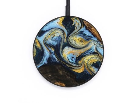 Circle Wood Wireless Charger - Corette (Teal & Gold, 743900) Cheap