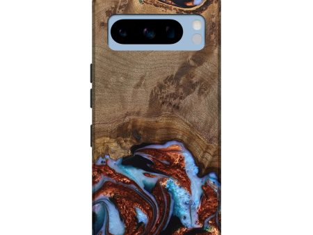 Pixel 8 Pro Wood Live Edge Phone Case - Andrei (Teal & Gold, 742962) Discount