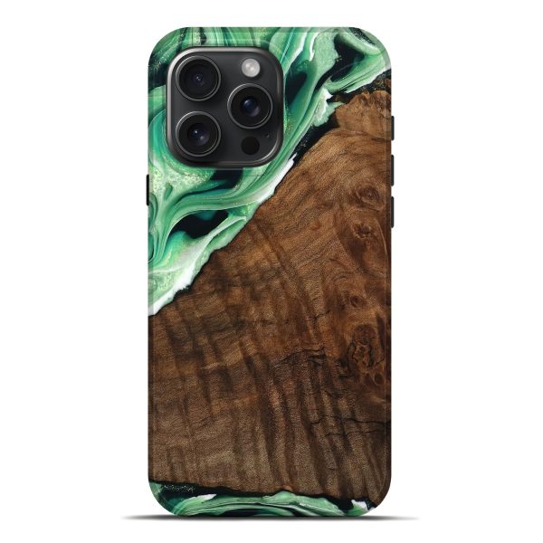 iPhone 16 Pro Max Wood Live Edge Phone Case - Enis (Green, 742946) For Sale