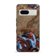 Pixel 7 Wood Live Edge Phone Case - Andrei (Teal & Gold, 742962) Fashion