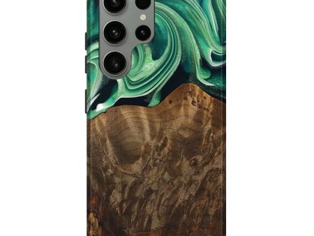 Galaxy S23 Ultra Wood Live Edge Phone Case - Piper (Green, 742978) For Cheap