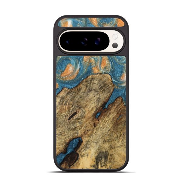 Pixel 9 Wood Phone Case - Norrie (Teal & Gold, 743455) on Sale