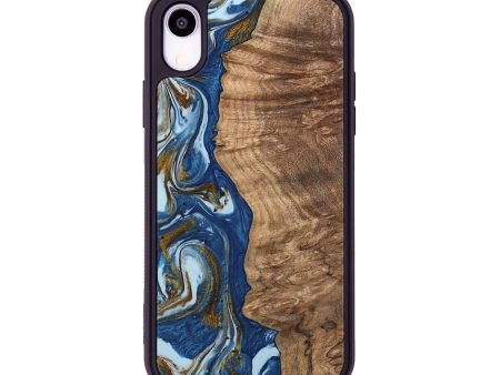 iPhone Xr Wood Phone Case - Chong (Teal & Gold, 743070) Online Hot Sale