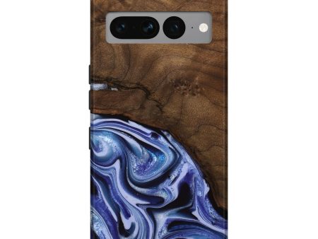 Pixel 7 Pro Wood Live Edge Phone Case - Livia (Blue, 742595) For Cheap