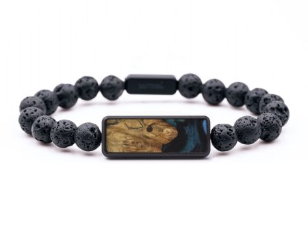 Lava Bead Wood Bracelet - Bob (Blue, 742924) Online Sale